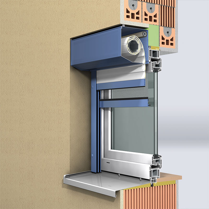 Roller shutter box shape, 20 degrees