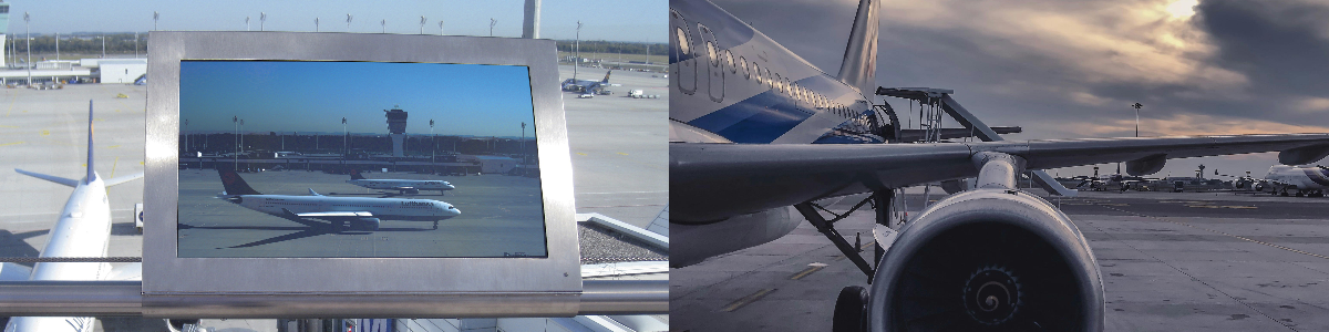 High-Brightness-Infoterminal Flughafen