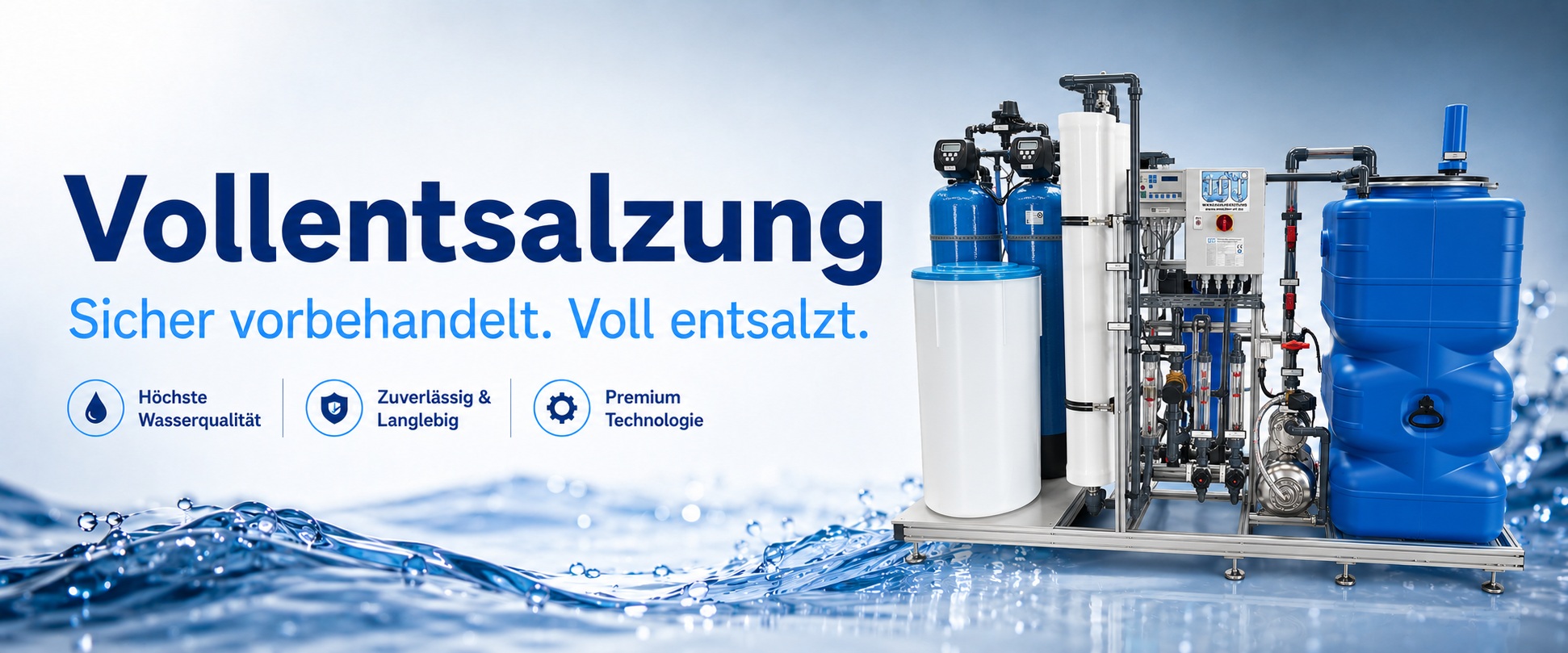 Full desalination system Osmose with double softening