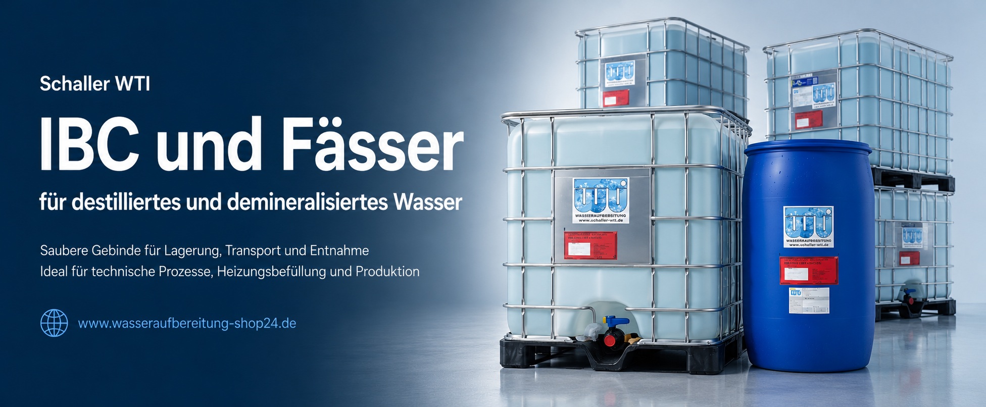 Demineralised water in IBCs and drums