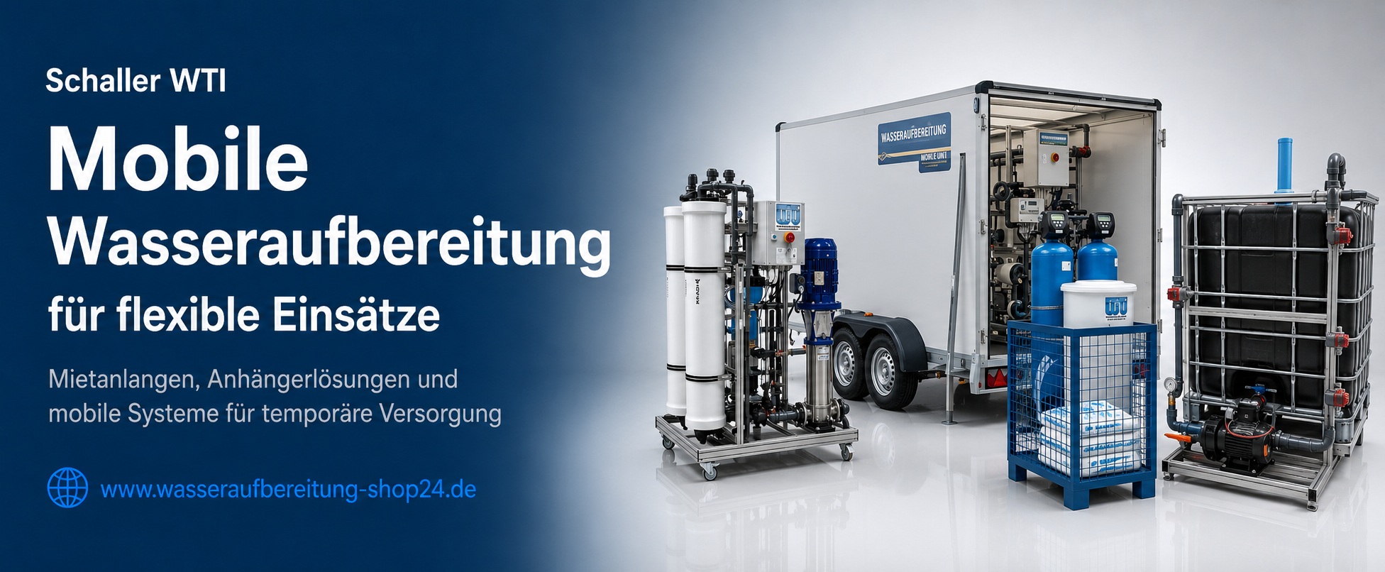 Mobile reverse osmosis system in a trailer
