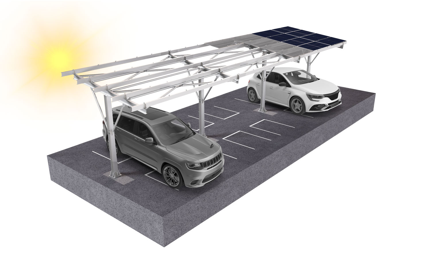 Parkplatz-Montagesystem