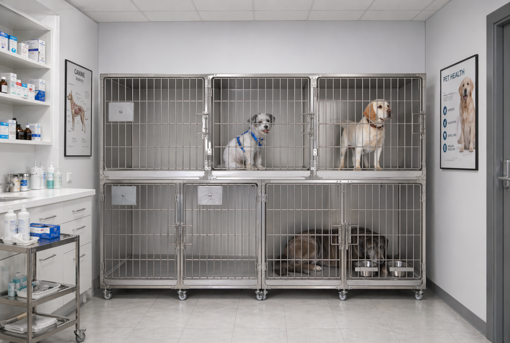 Unterbringungssystem Hund aus Edelstahl