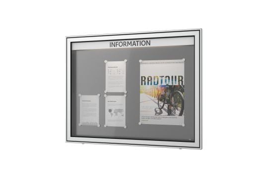 Informationssysteme: Schaukästen, Snapframes, Kundenstoper und Glasvitrinen