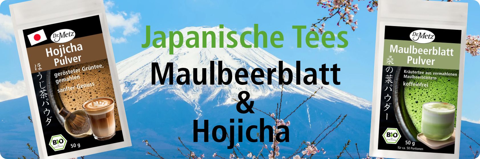Bio Hojicha und Maulbeerblatt-Pulver