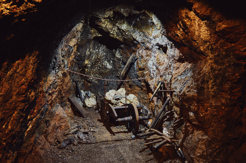 Original erhaltene Arbeitsstätten des Altbergbaus