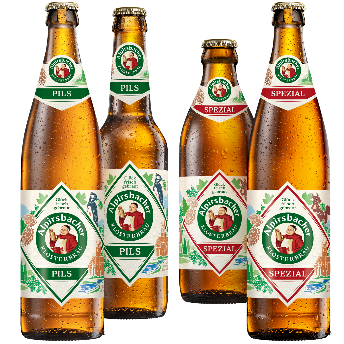 Biersorten (u. a. Pils, Spezial, Schwarzwald Michel)