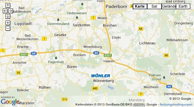 Standortübersicht Bad Wünnenberg