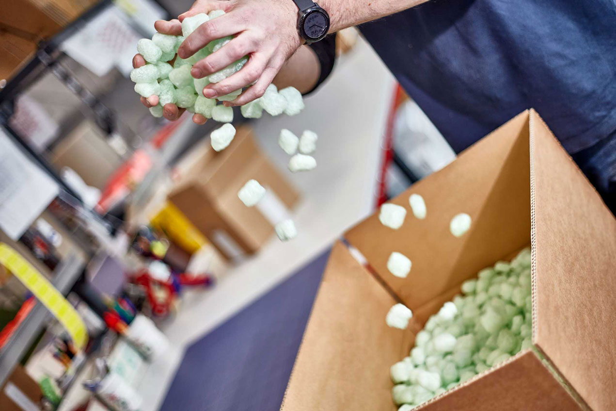 Verpackung für den Versand