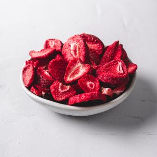 Organic strawberries freeze-dried