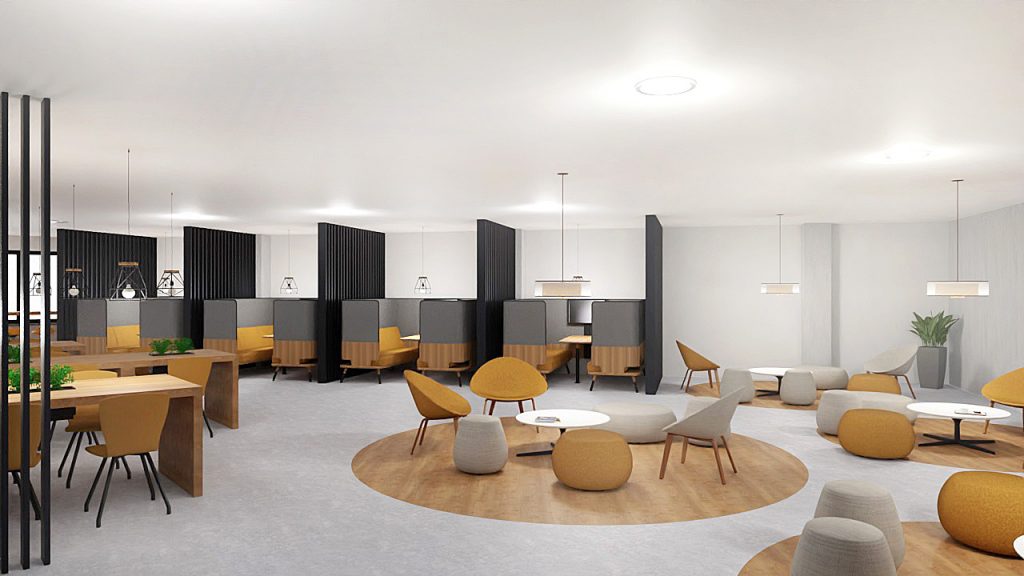 Konzeptvisualisierung Betriebsgastronomie Lounge