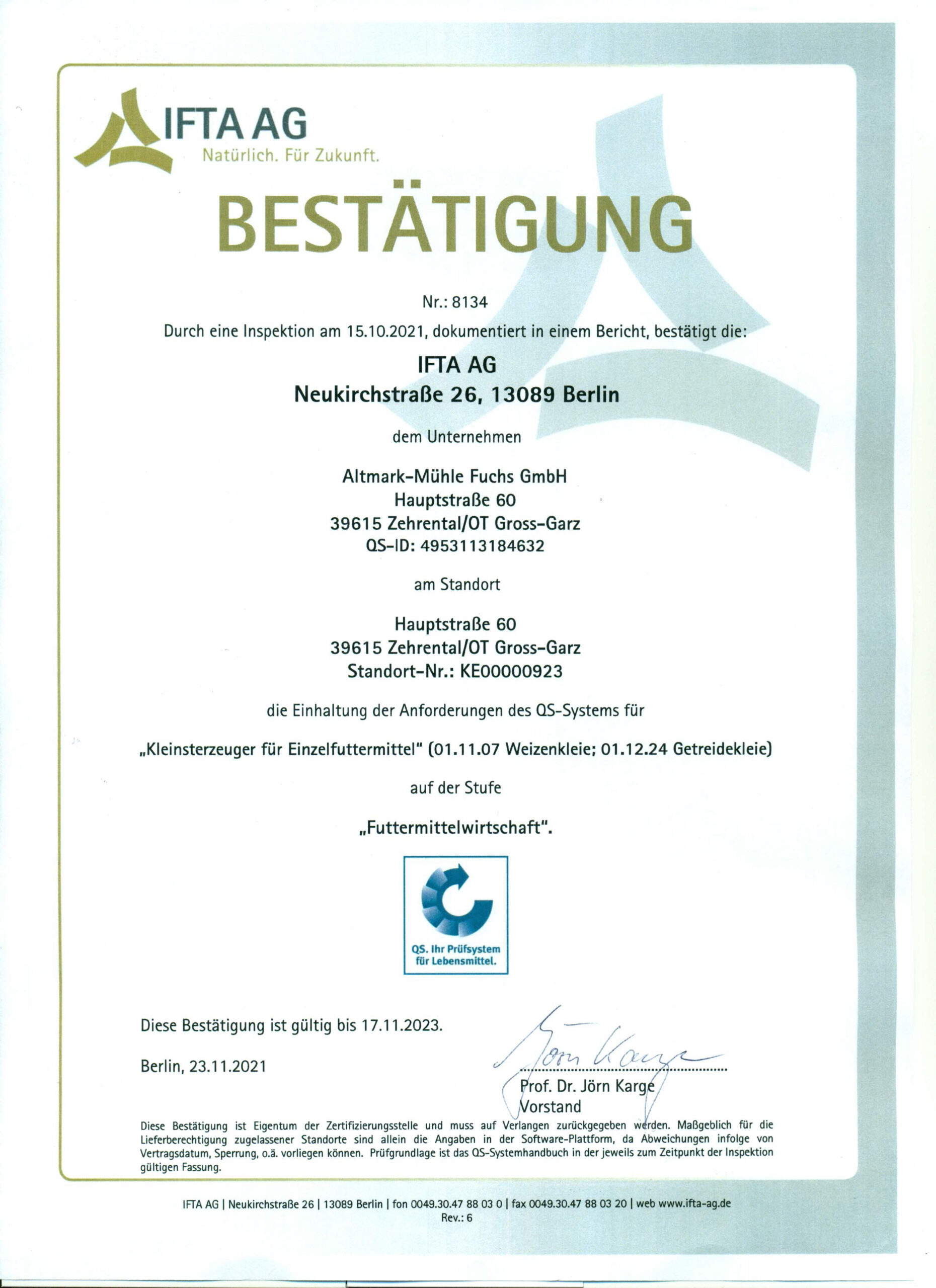 QS-Zertifizierung