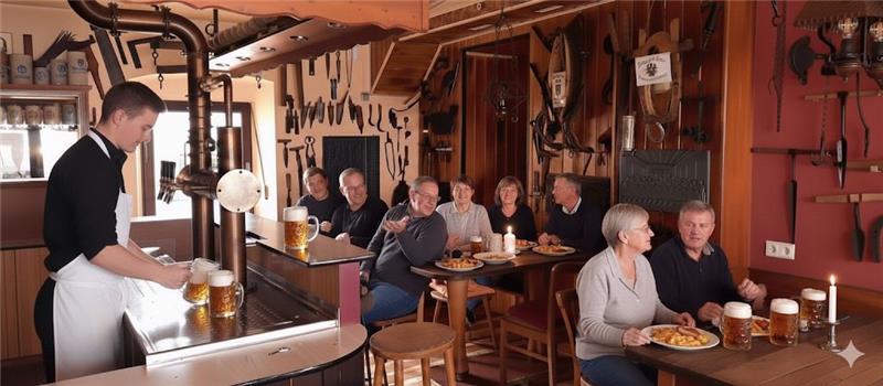 Gäste im Braustuben-Restaurant