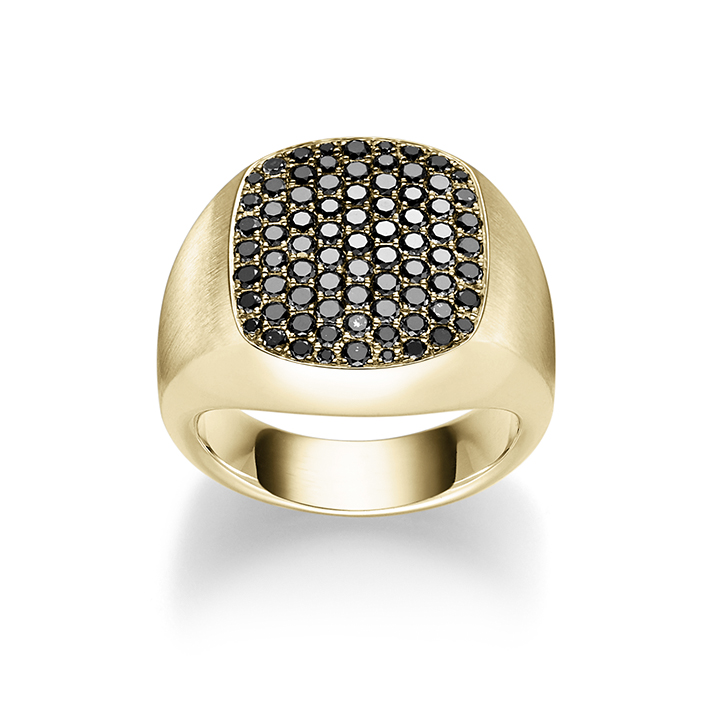 Grounded Signet Ring mit Diamanten (Gold)