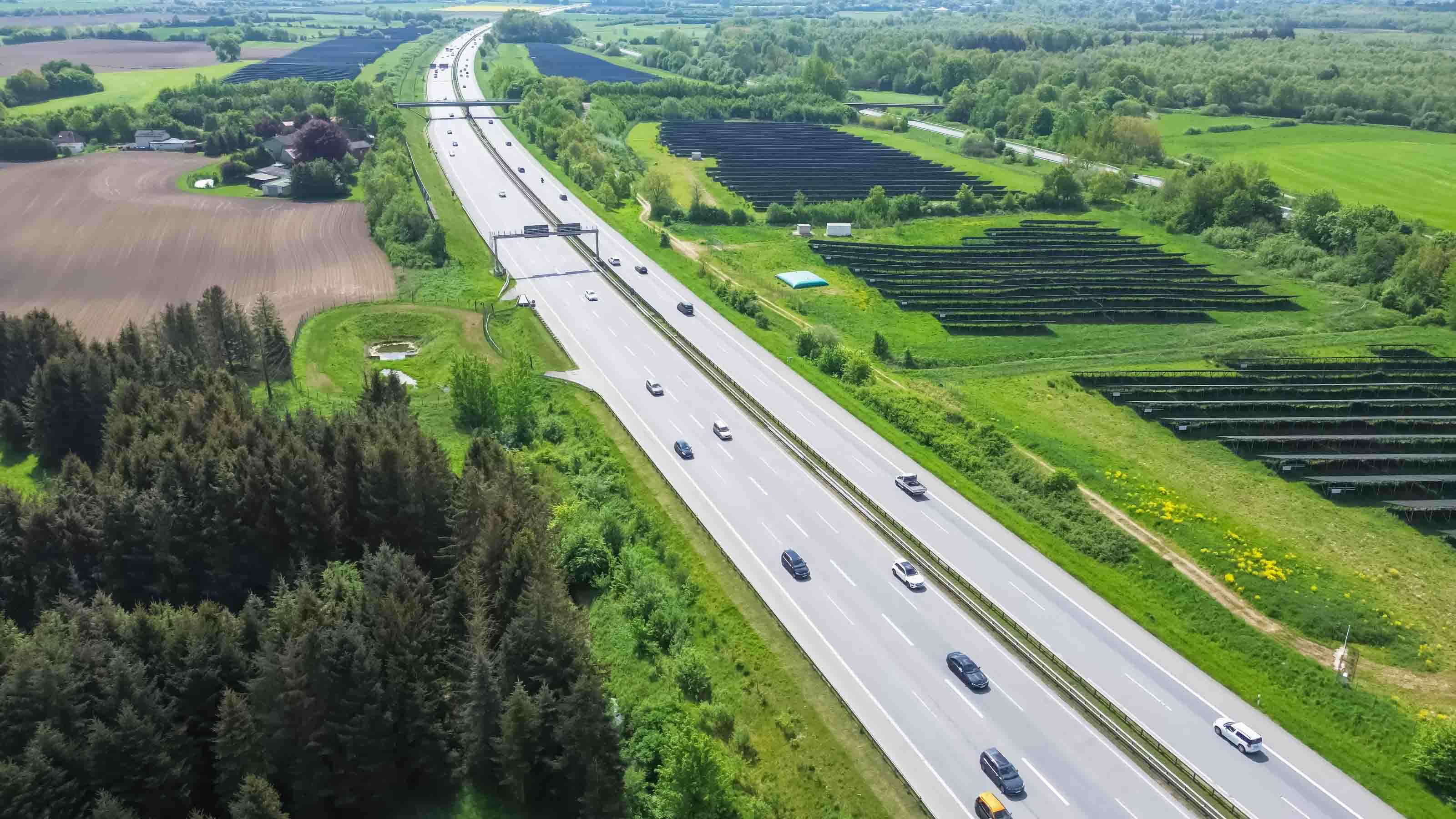 Ground-mounted system along a highway