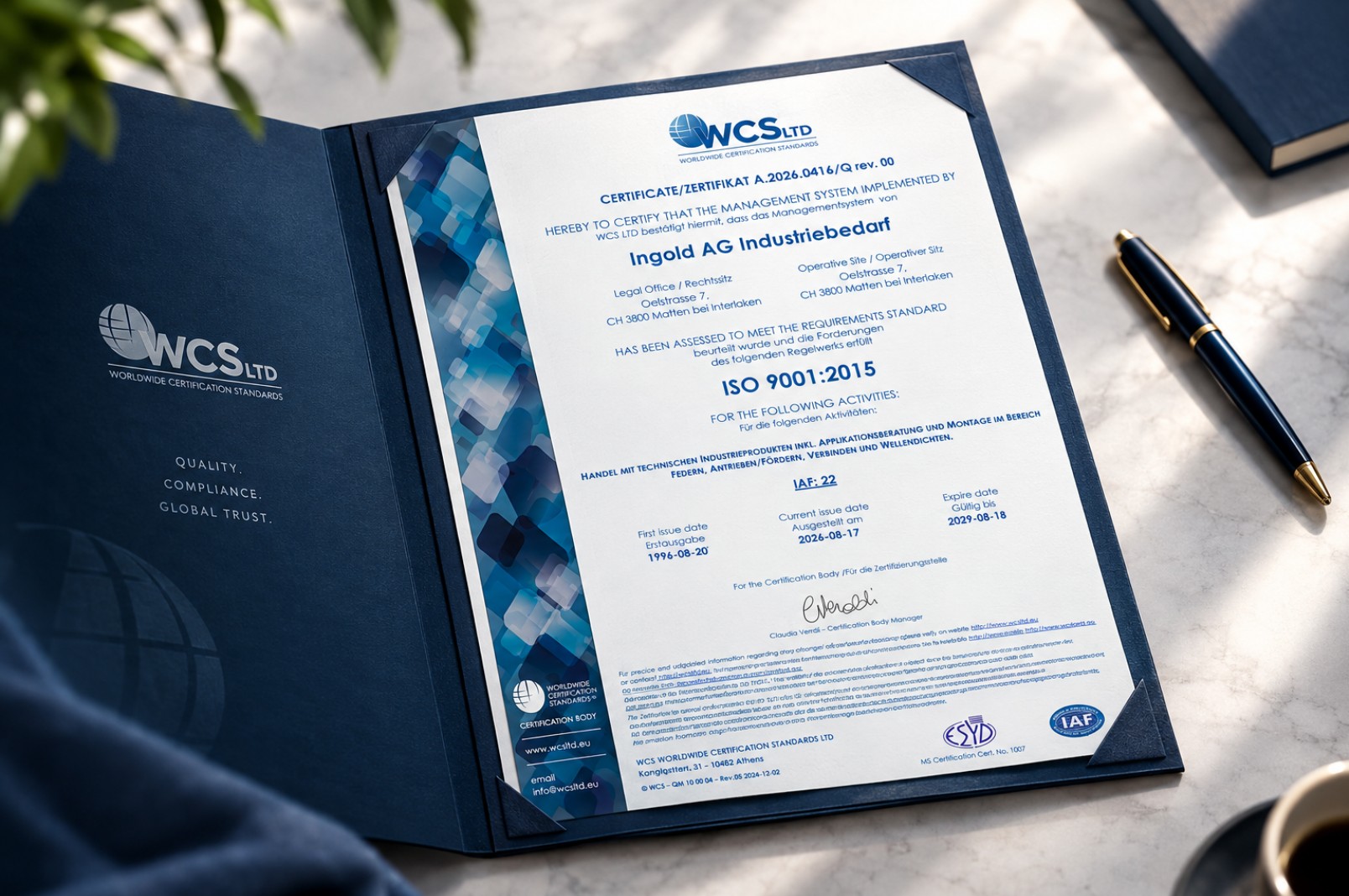 ISO-Zertifizierung 9001:2015