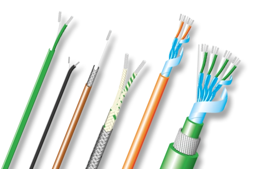 Thermoelementleitungen mit PVC-, Glasfaser- und PFA-Isolation