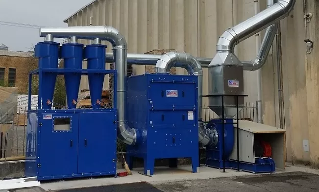 Ölnebel-Abscheidung mit Zyklonbatterie und Koaleszenzfilter Clean FV