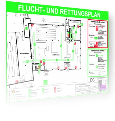 Flucht- und Rettungsplan nach DIN 23601