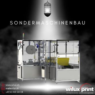 Sonderanlagenbau-Etikettiermaschine, Seitenansicht