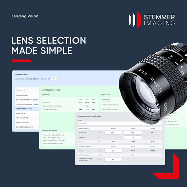 Lens Calculator zur Objektivauswahl basierend auf über 190 Modellen