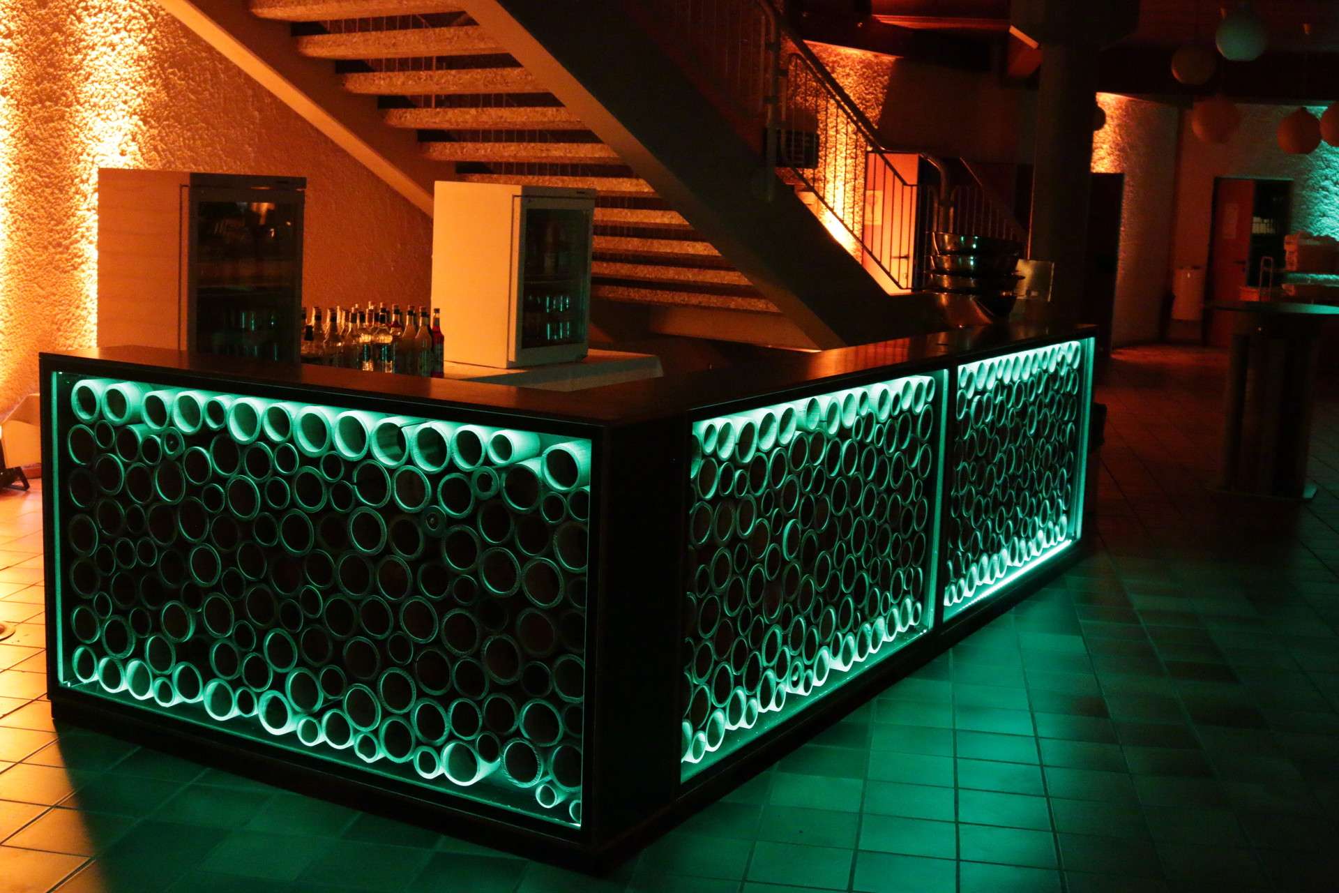 Aufbau Abiball Bammental: Licht- und Toninstallation