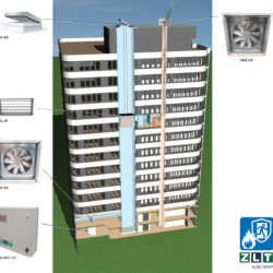 Hochhaus-Anwendung brandschutztechnische Lüftung