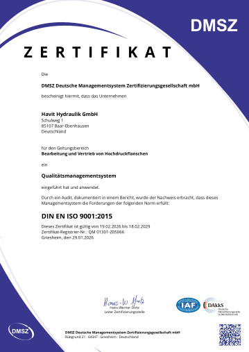 Zertifikat DIN EN ISO 9001:2015