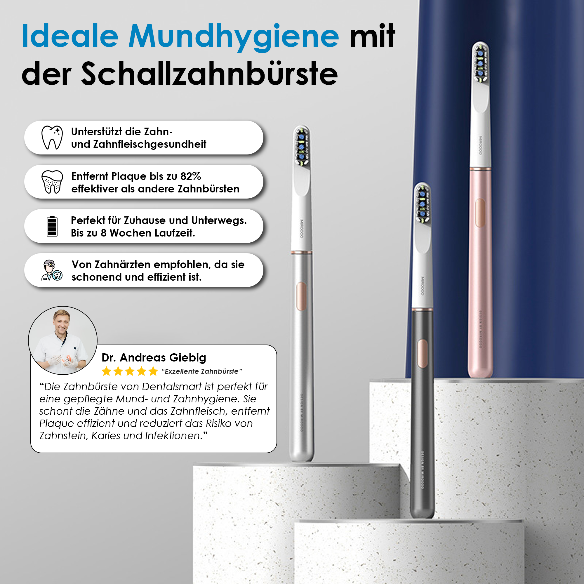 Schallzahnbürste mit Hochfrequenz-Vibrationstechnologie