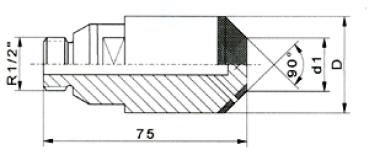 Diamantsenker 90°, Anschluss R 1/2", 50–65 mm