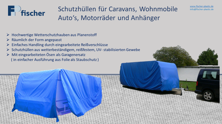 Schutzhüllen für Caravans, Wohnmobile, Autos, Motorräder und Anhänger