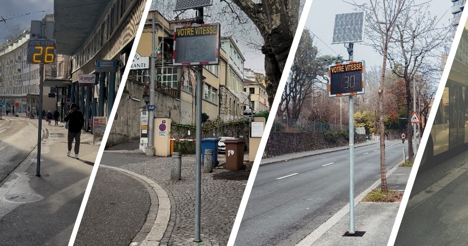 viasis-Geschwindigkeitsanzeigen im Einsatz in Lausanne