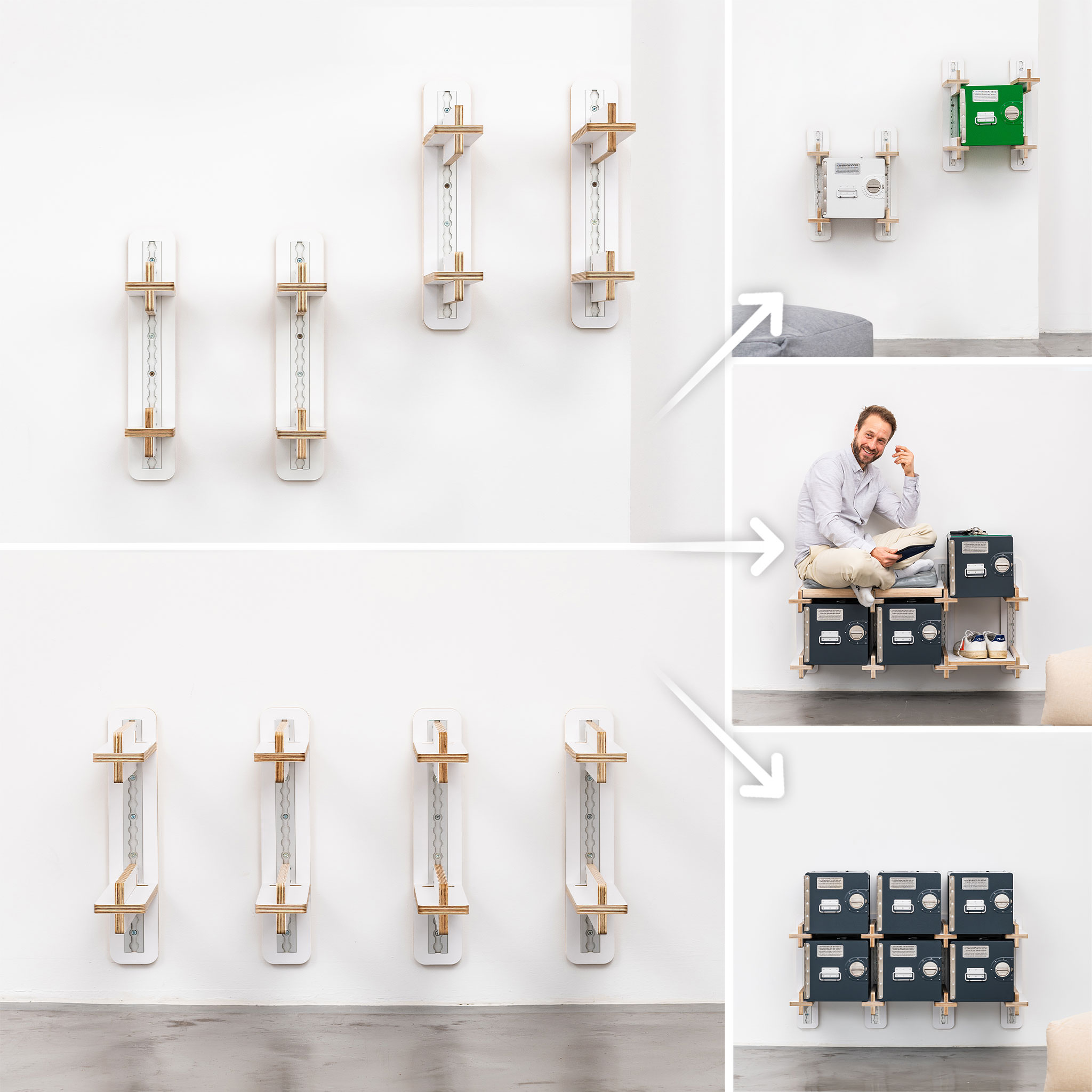 Konfigurationen der Flying Wall Wandmodule