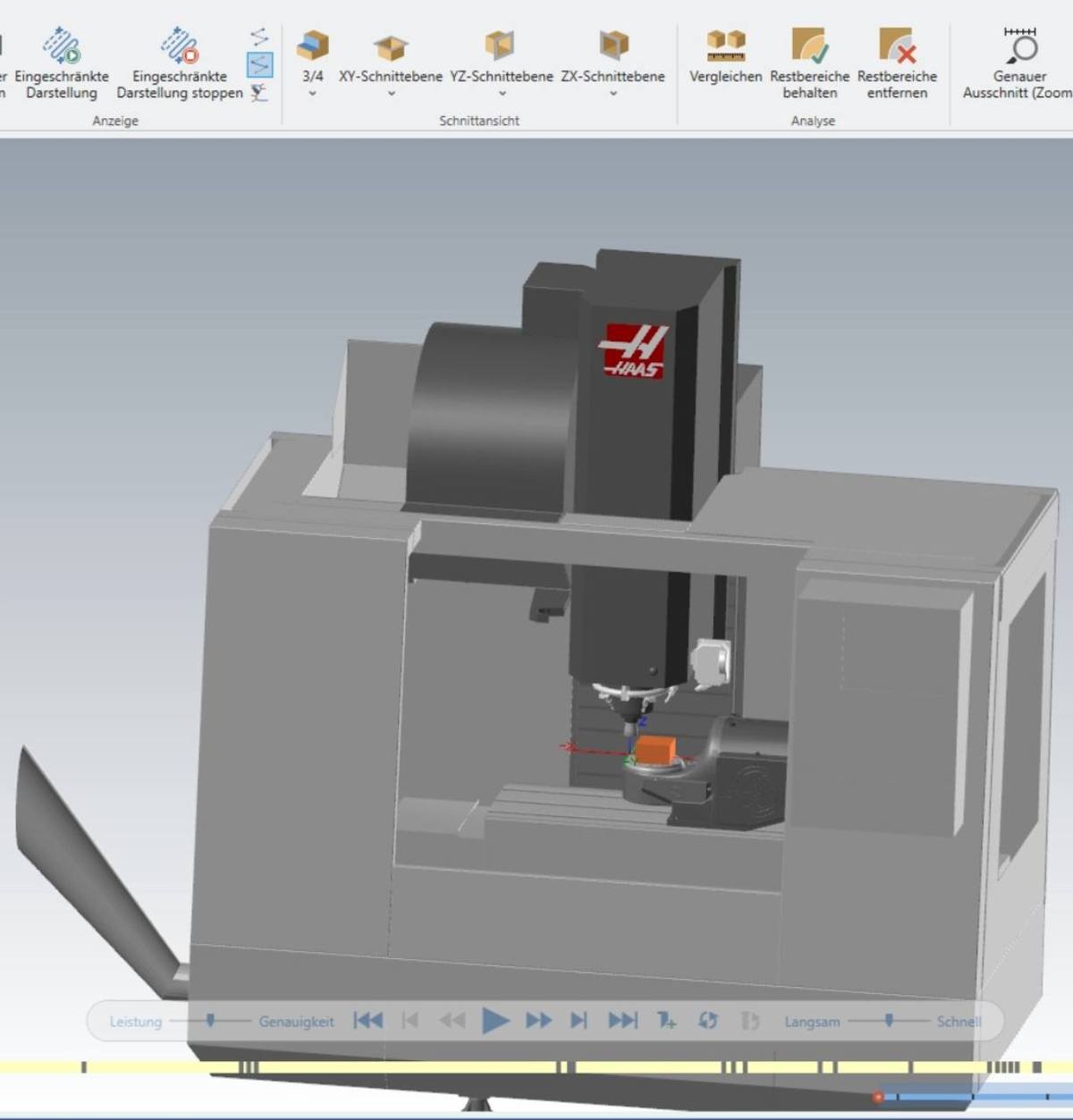 CAM-Simulation einer CNC-Bearbeitung