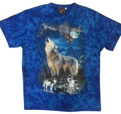 T-Shirt Batik Moon Wolf