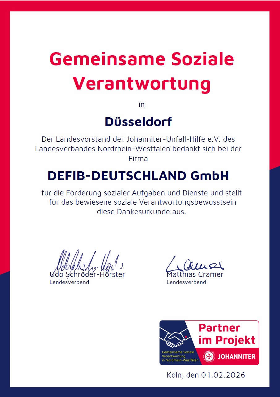 "Partner im Projekt" Johanniter und Defibtech