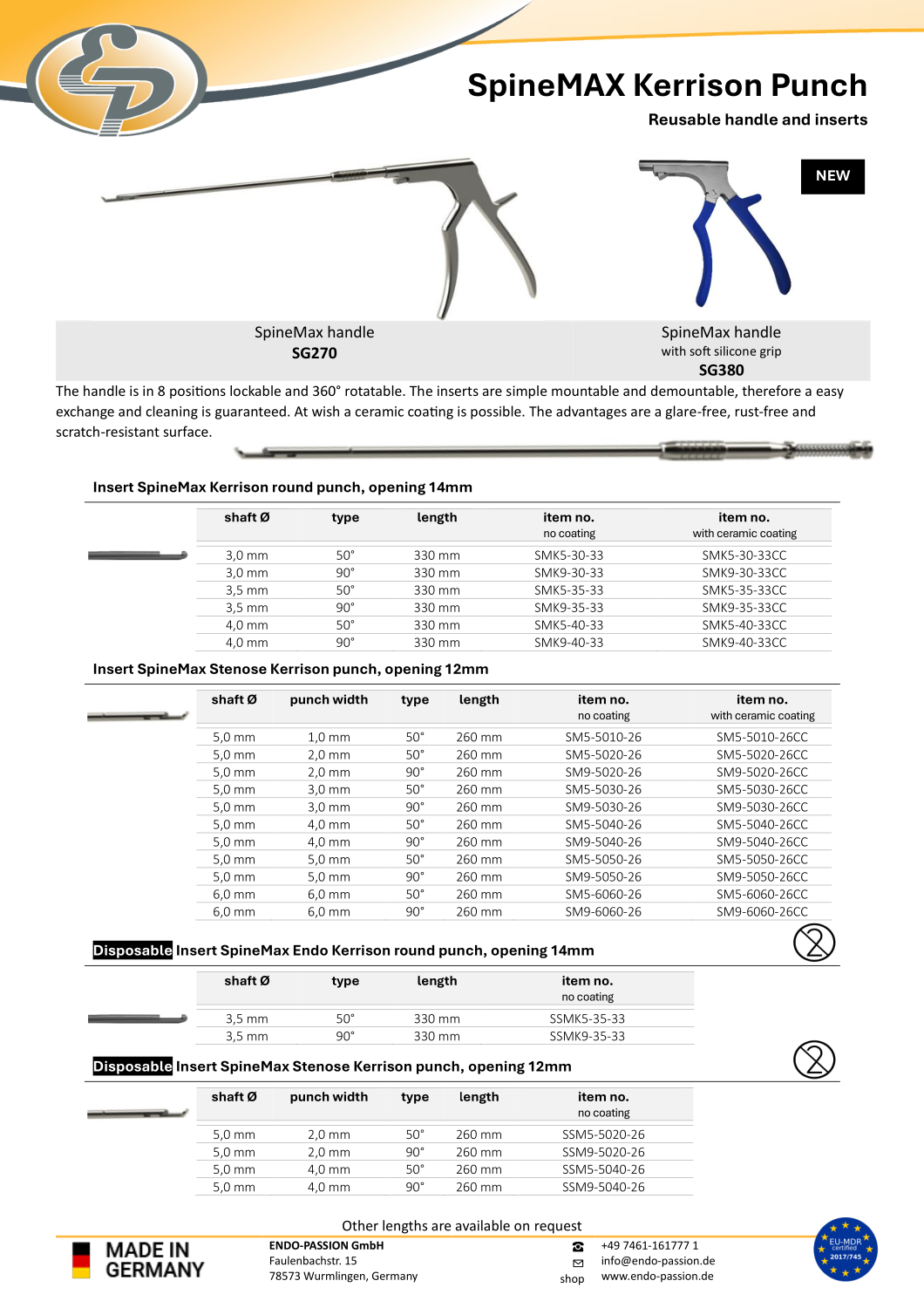 SpineMax Kerrison Stanze (wiederverwendbar)