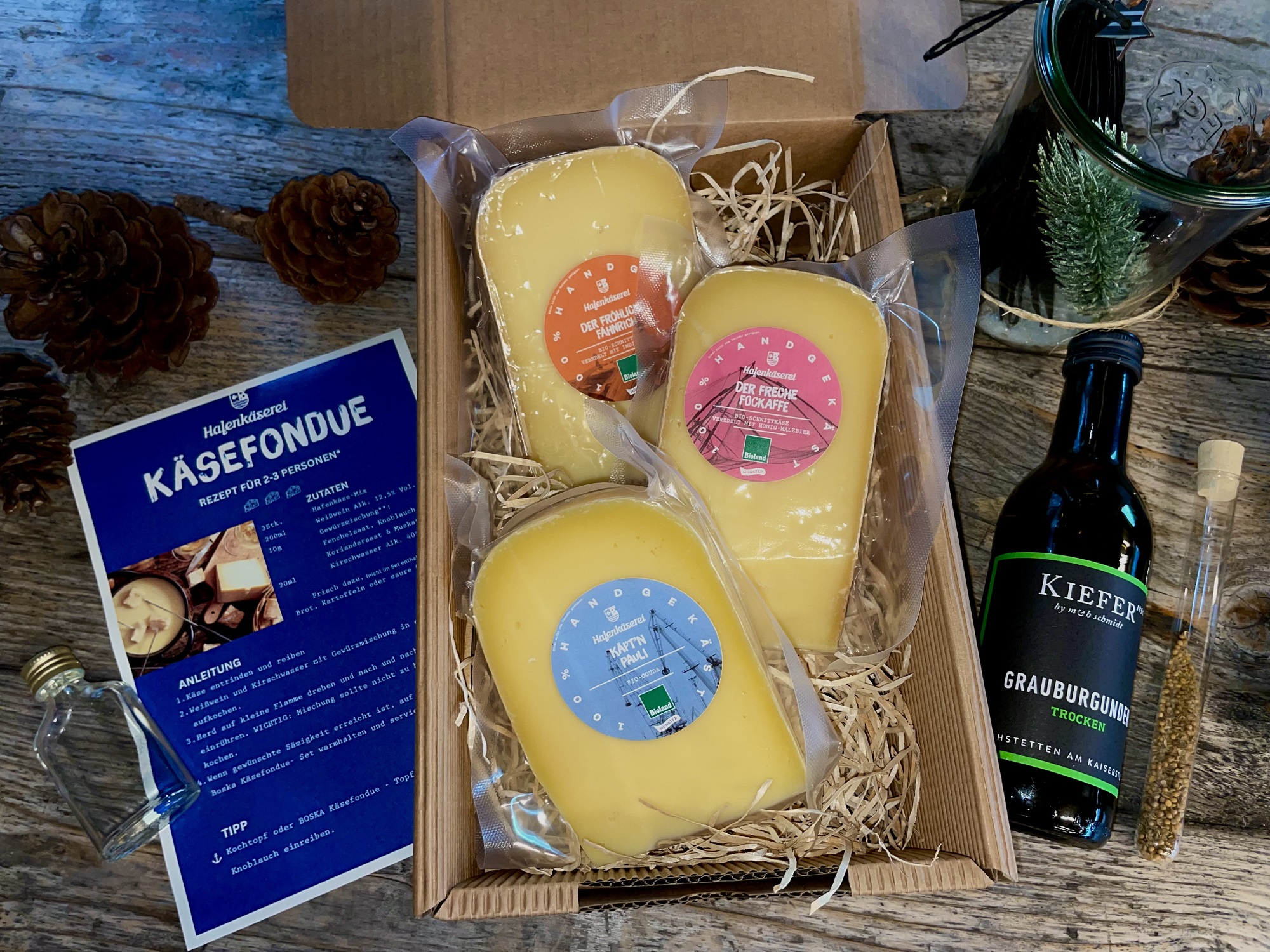Hafenkäse-Fondue-Set für zuhause