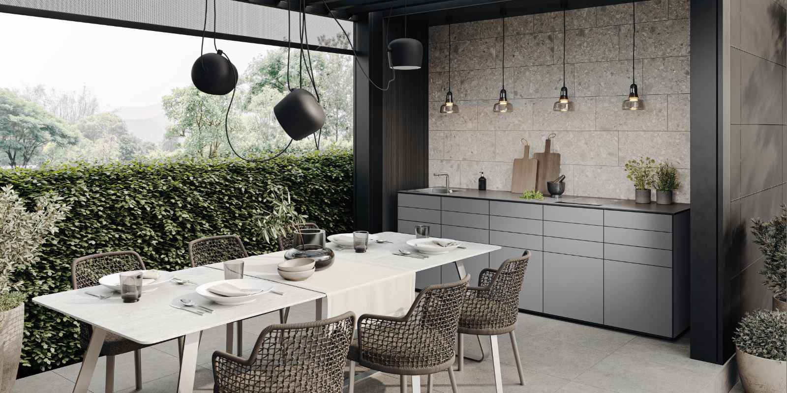 Hochwertige Outdoorküche für den Garten