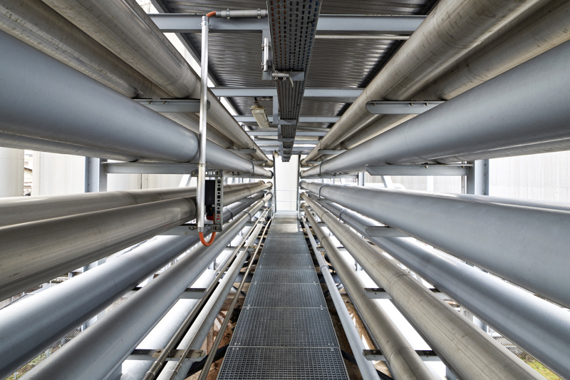 Rohrleitungsnetz am Manufacturing Hub