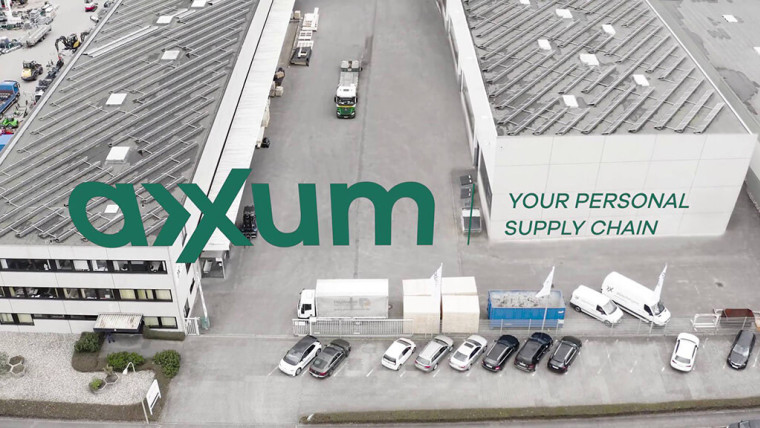 Luftansicht des AXXUM-Geländes mit Bürogebäuden und Lagerhallen
