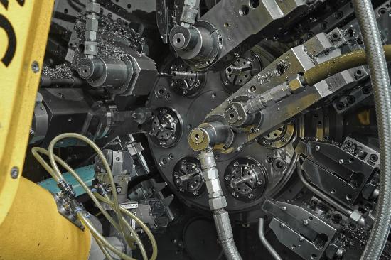 Mehrspindeldrehmaschine, Detail