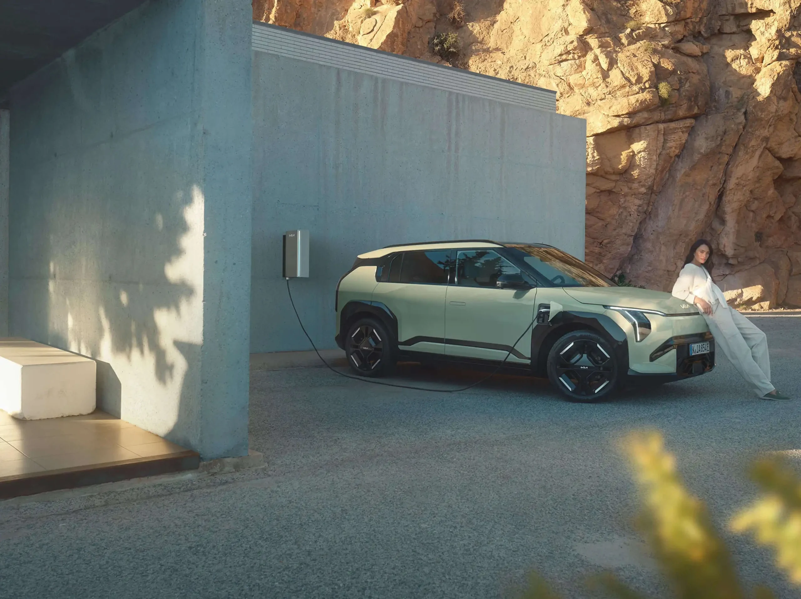 Kia EV3 an der Ladestation