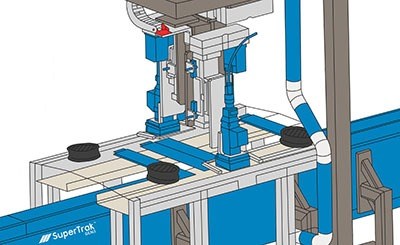 Batteriemontagesystem auf SuperTrak CONVEYANCE-Plattform