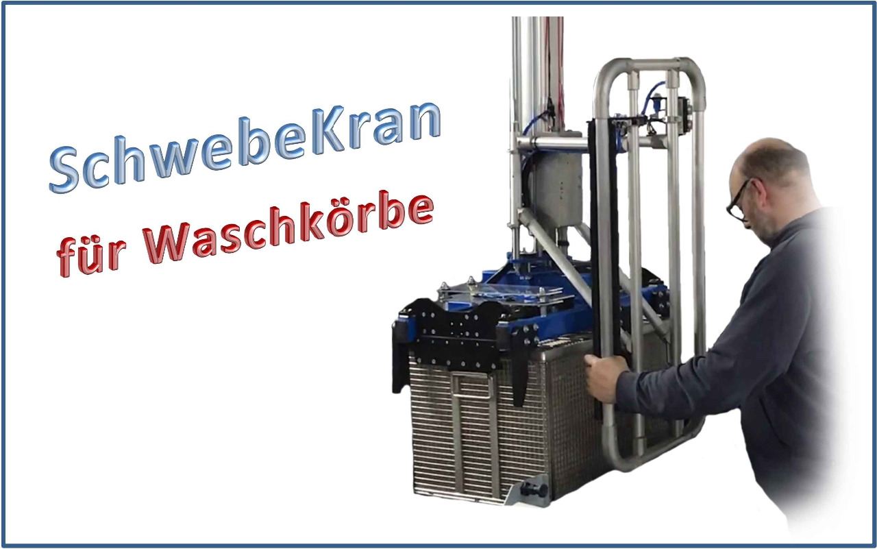 SchwebeKran für Waschkörbe