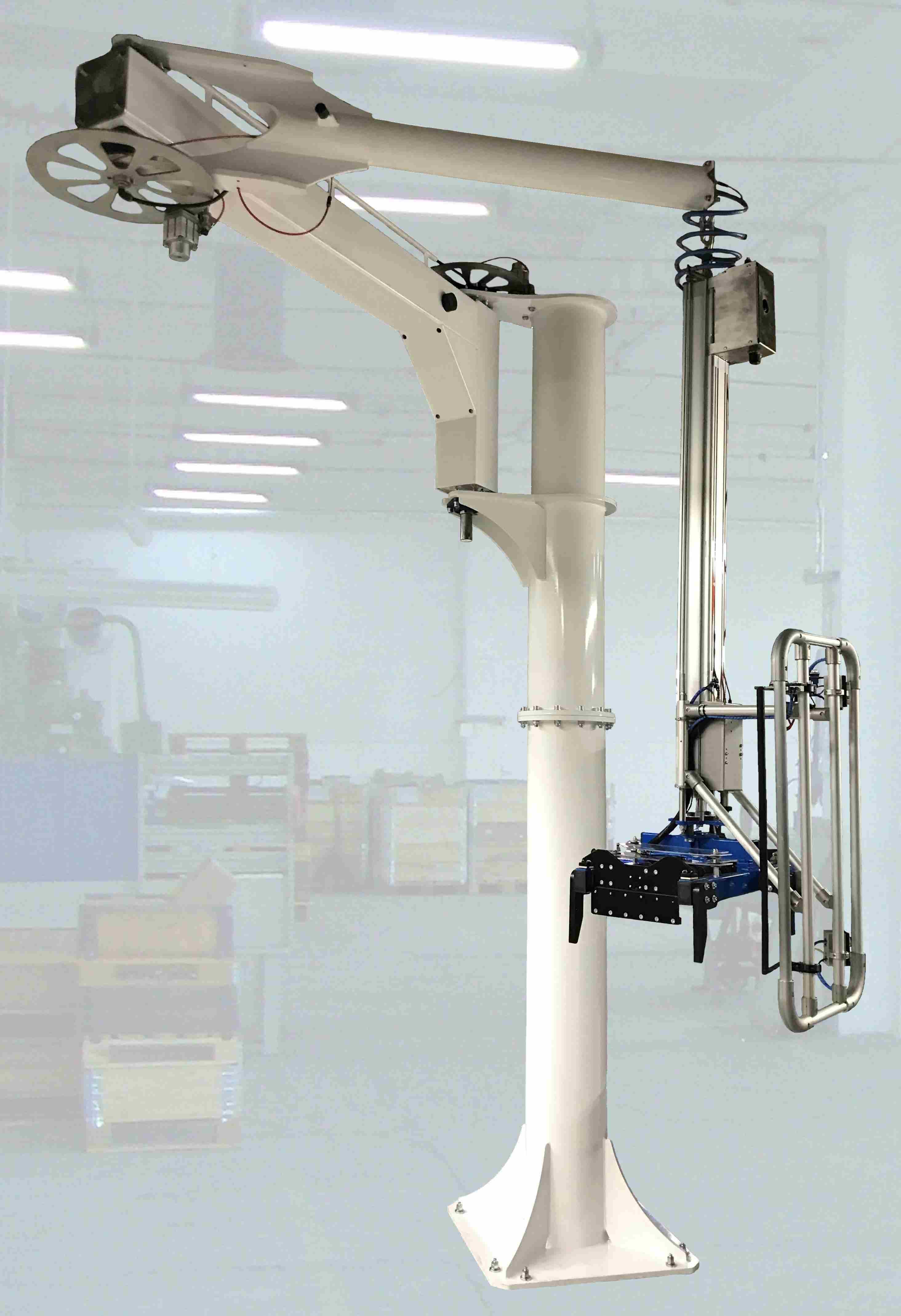 Knickarmmanipulator mit Greifer als Hebehilfe