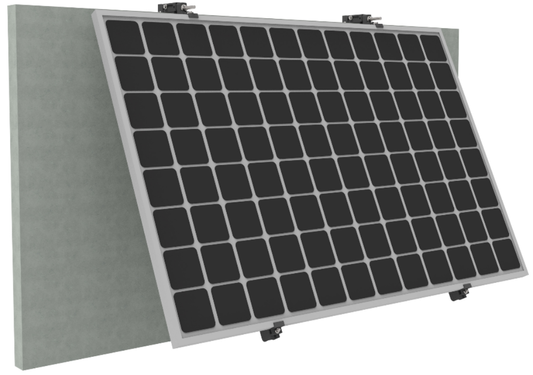 Balkon-PV-Halterung an Betonbrüstung mit Modul