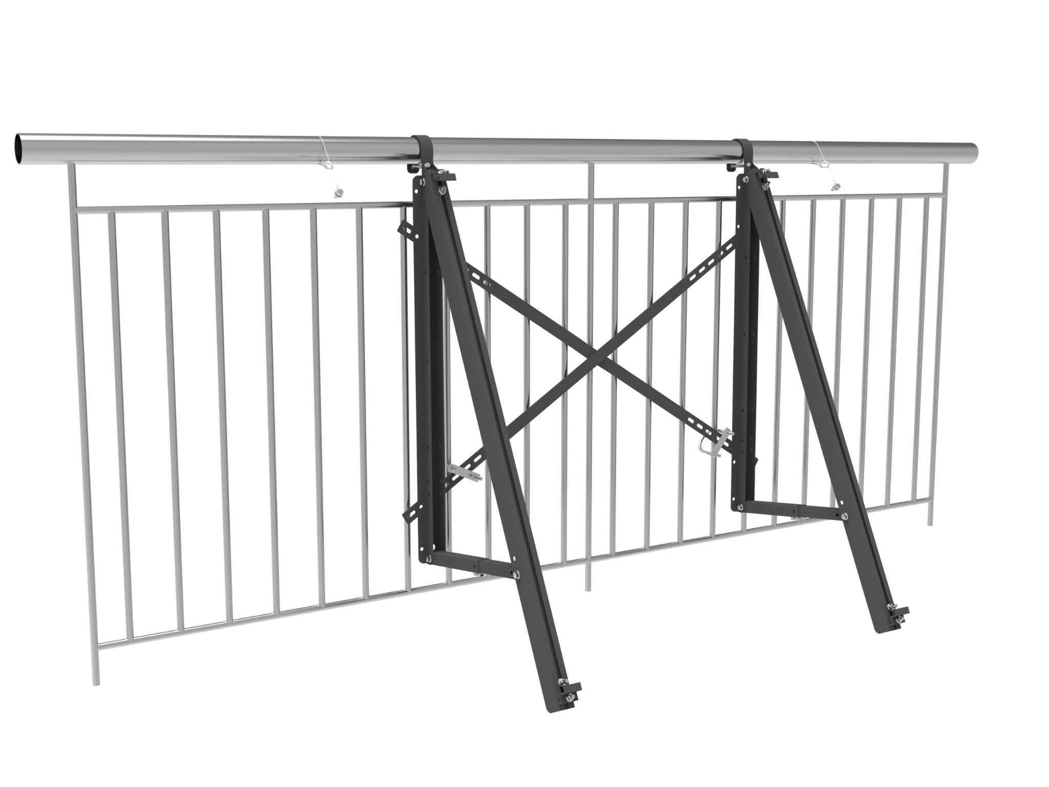 Solar-Hook an Gitterbrüstung