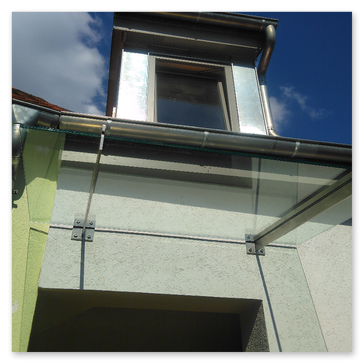Glasvordach mit Zulassung