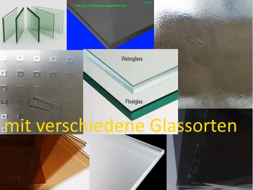 Verschiedene Glassorten
